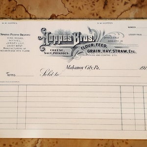 25 triplicate 1910 invoices vintage triplicate bill heads, old invoices, bill statements, bill pad, blank, unused