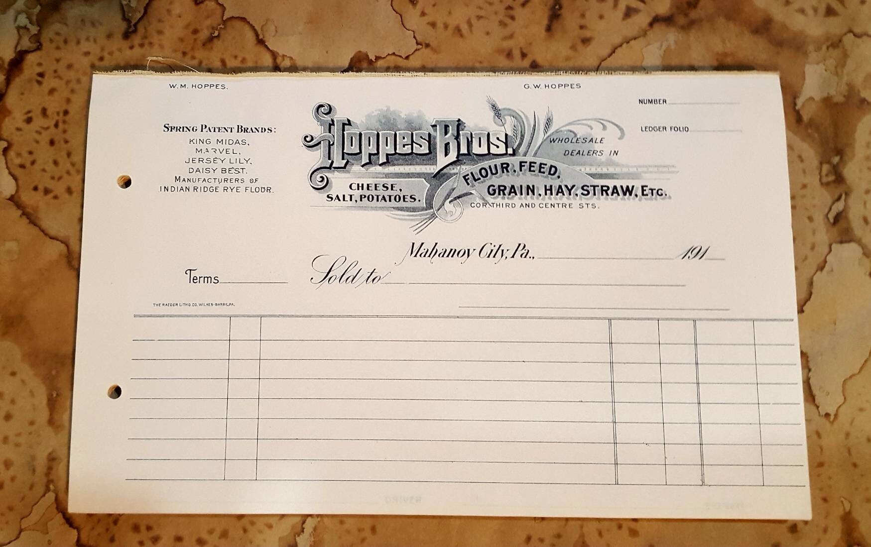 1910 vintage duplicate bill heads old invoices bill Etsy