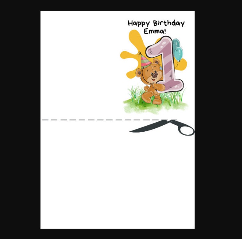 Printable 1st Birthday Card 1 Year Old Birthday Card 1st - Etsy