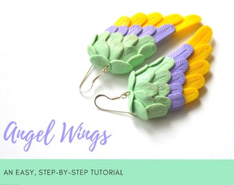 TUTORIAL: Angel Wings | Polymer Clay Earrings Step by Step Tutorial