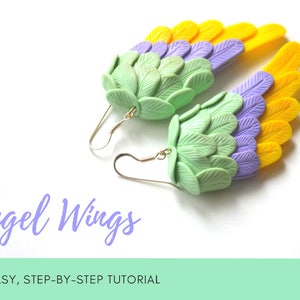 TUTORIAL: Angel Wings Polymer Clay Earrings Step by Step image 1