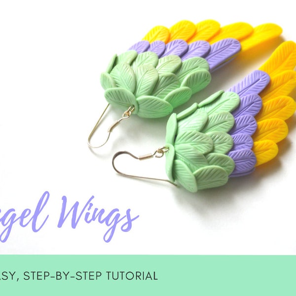 TUTORIAL: Angel Wings | Polymer Clay Earrings Step by Step Tutorial