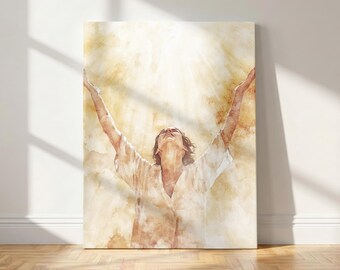 A Mother Surrender in Worship Raising Hands Matte Canvas