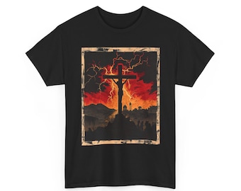 Jesus Crucifixion on Good Friday T-Shirt | Vintage Religious Cross Silhouette