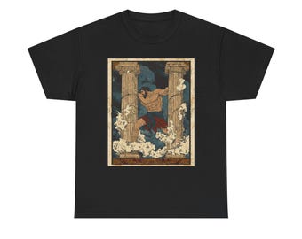 -shirt Pulling Down Pillars Samson | Figure mythologique, oeuvre d'art en colonne classique