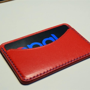 Portefeuille red Kangaroo Leather Card, Porte-monnaie Slim Card, Portefeuille de cartes en cuir, Personnalisé