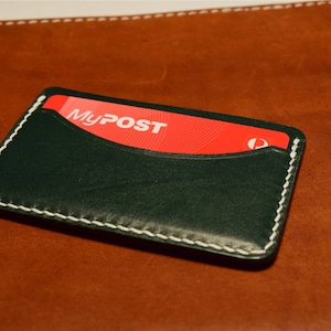 Vintage Green Kangaroo Leather Card Portefeuille, Slim Card Portefeuille, Portefeuille de cartes en cuir, Personnalisé