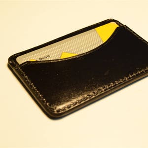 Porte-cartes en cuir de kangourou noir, porte-cartes mince, porte-cartes en cuir, personnalisé