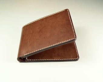 Cartera de piel de canguro en color marrón, Cartera de piel, Cartera fina, Cartera de hombre, Cartera de piel de canguro, Cartera de dos pliegues