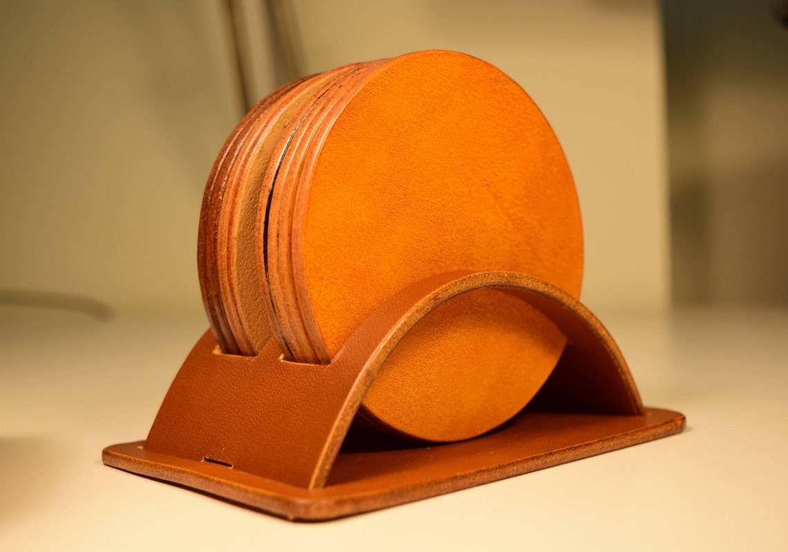 Leather Coaster Set Leather coasters personalised coasters Etsy
