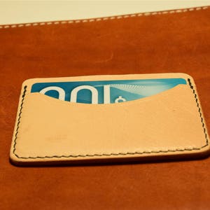 Monedero natural de cuero canguro, cartera de tarjeta delgada, cartera de tarjeta de cuero, personalizado