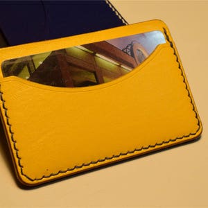 Gelbes Känguru Leder Karte Brieftasche, schlanke Karte Brieftasche, Leder-Karte Brieftasche, personalisiert