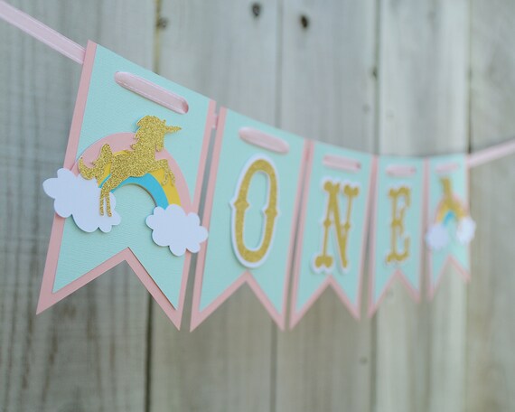 Unicorn Glitter Name Banner Unicorn Banner Birthday Banner Etsy