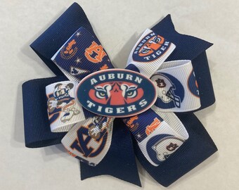 Beautiful Auburn Tigers inspired hairbow for girls.