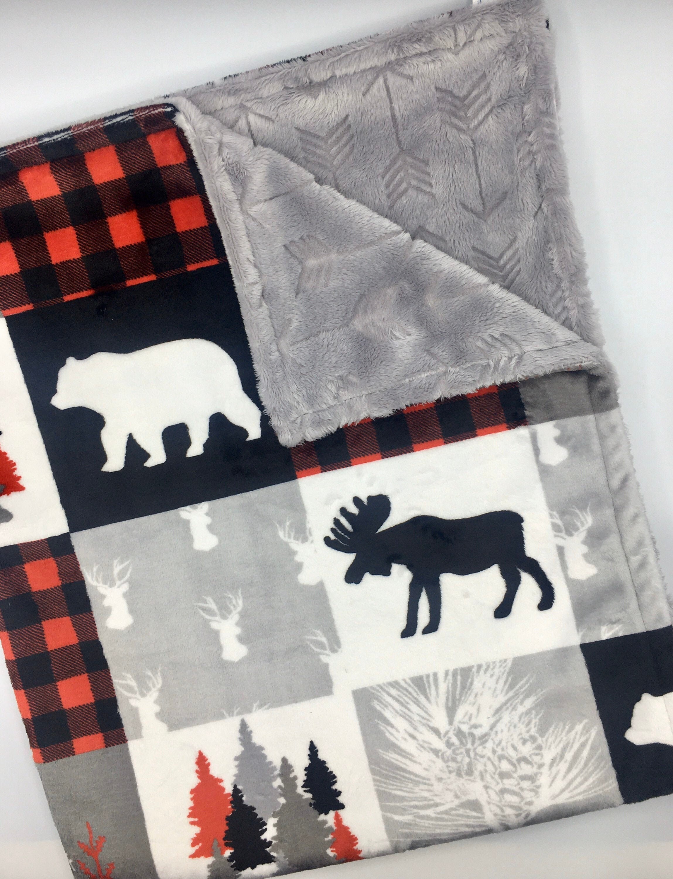 Woodland Blanket / Woodland Nursery / Lumberjack Plaid Blanket Etsy