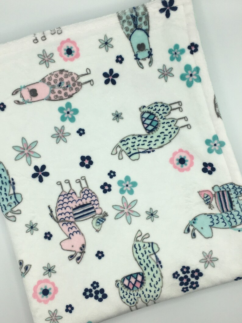 Llama Baby Blanket / Llama Theme Nursery / Minky Baby Blanket Etsy