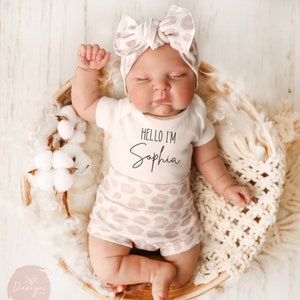 Baby Girl Coming Home Outfit Newborn Gift Personalized with Name