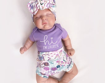 Baby Girl Coming Home Outfit Summer, Newborn Baby Girl Going Home Outfit Lavender, Baby Girl Outfit