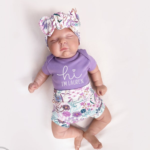 Baby Girl Coming Home Outfit Summer, Newborn Baby Girl Going Home Outfit Lavender, Baby Girl Outfit