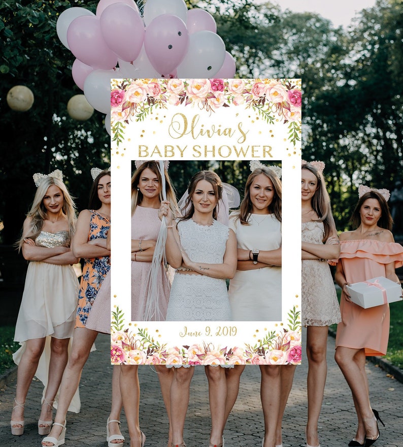 Baby Shower Photo Booth Frame Baby Shower Selfie Frame Photo Etsy