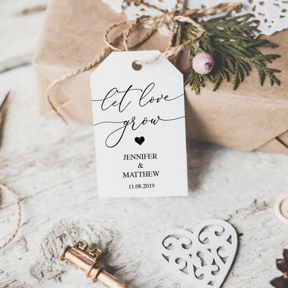 Eucalyptus Wedding Favor Tags FS-301-003 Let Love Grow Wedding Hang Tags