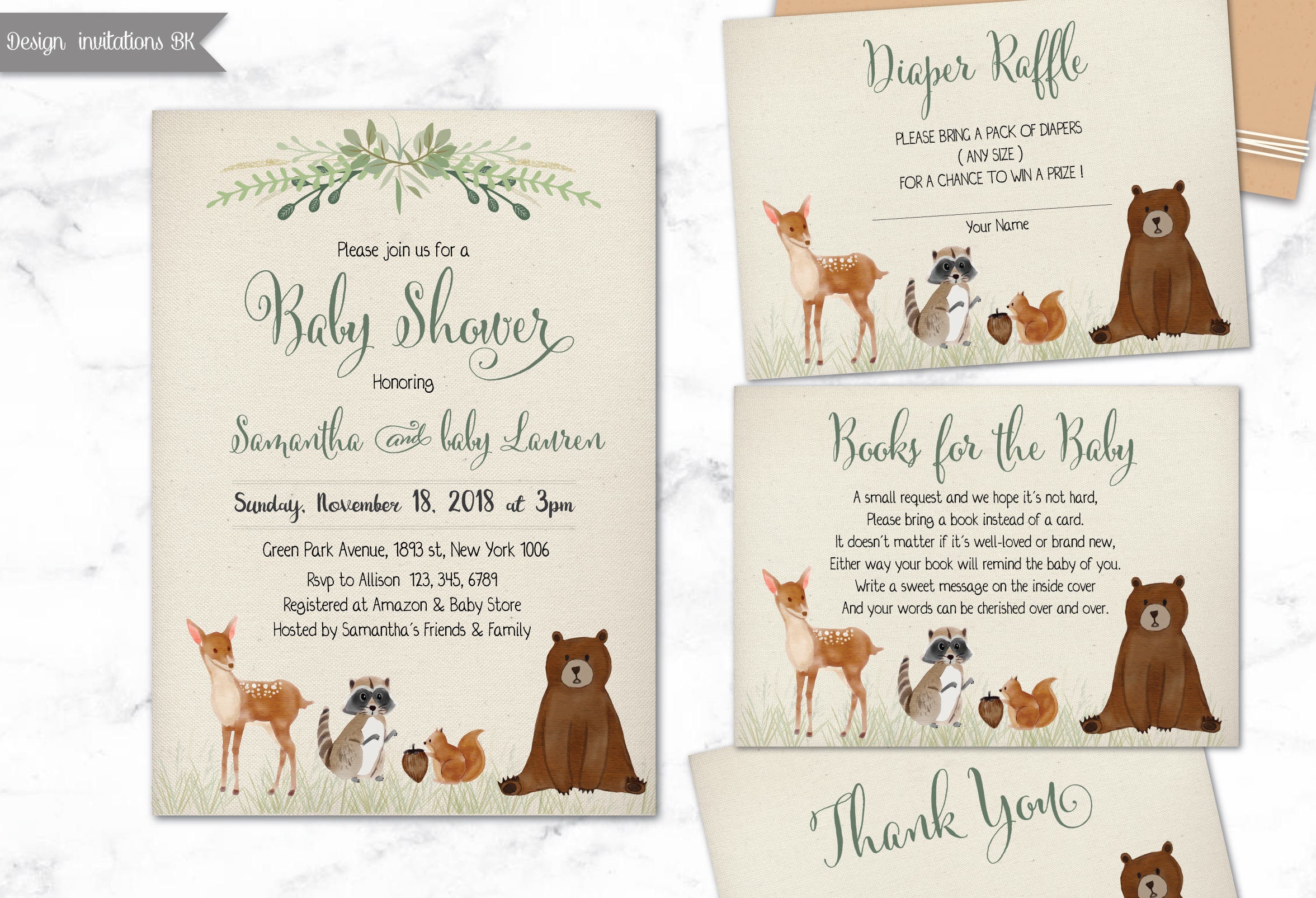 Woodland Baby Shower Invitation, Woodland animal baby shower, Gender …