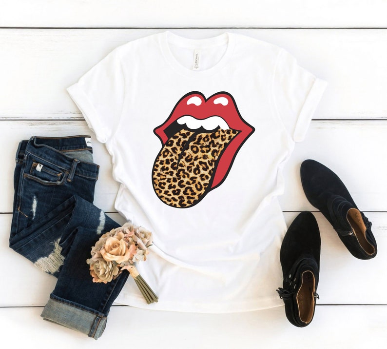 rolling stones leopard tongue t shirt