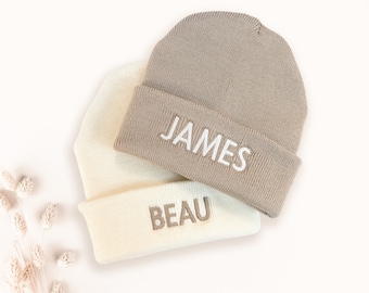 Embroidered Beanie Hat Newborn Personalized Hat for Babies and Toddlers Name Hat for Infants for Winter Fall