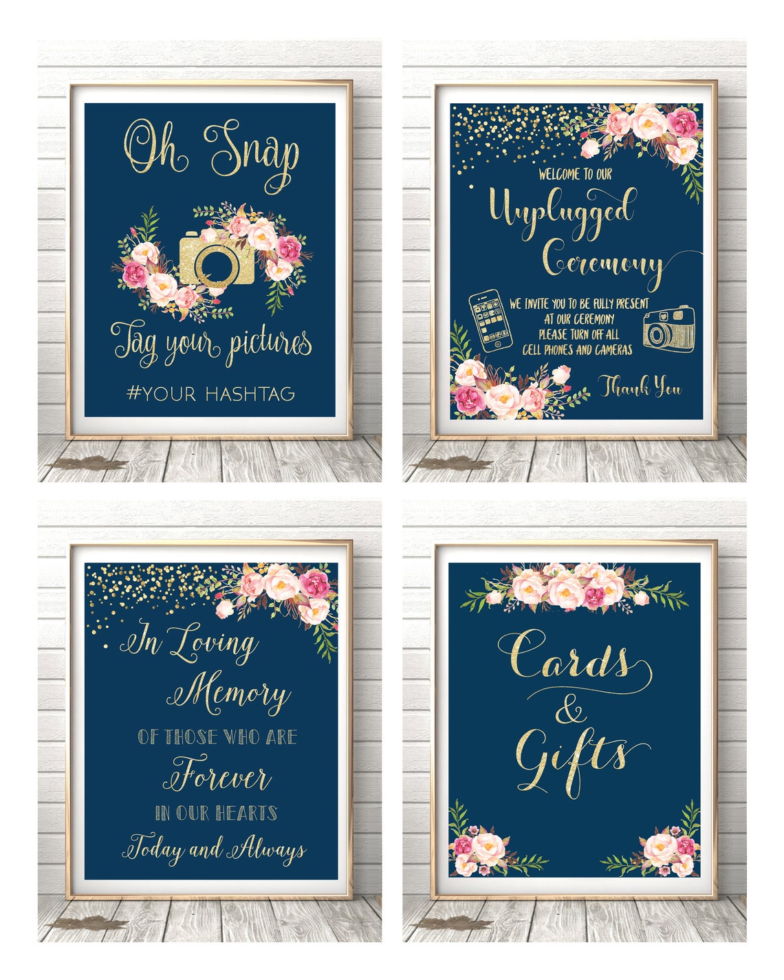 In Lieu Of Favors Sign Gold Wedding Signs Printable Donation Etsy