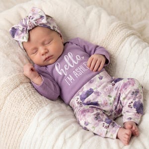 Newborn girl coming home outfit Baby shower gift, going home outfit from hospital