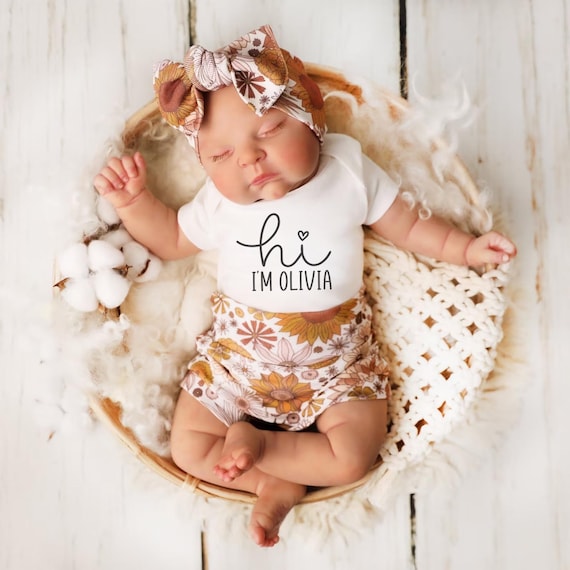 Newborn Baby Girl Coming Home Outfit Personalized Autumn Baby