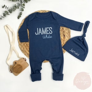 Newborn boy coming home outfit, Coming home outfit for baby boy, Baby boy outfit with Hat, outfit for boy with Fold Over Hand Mitts and Feet