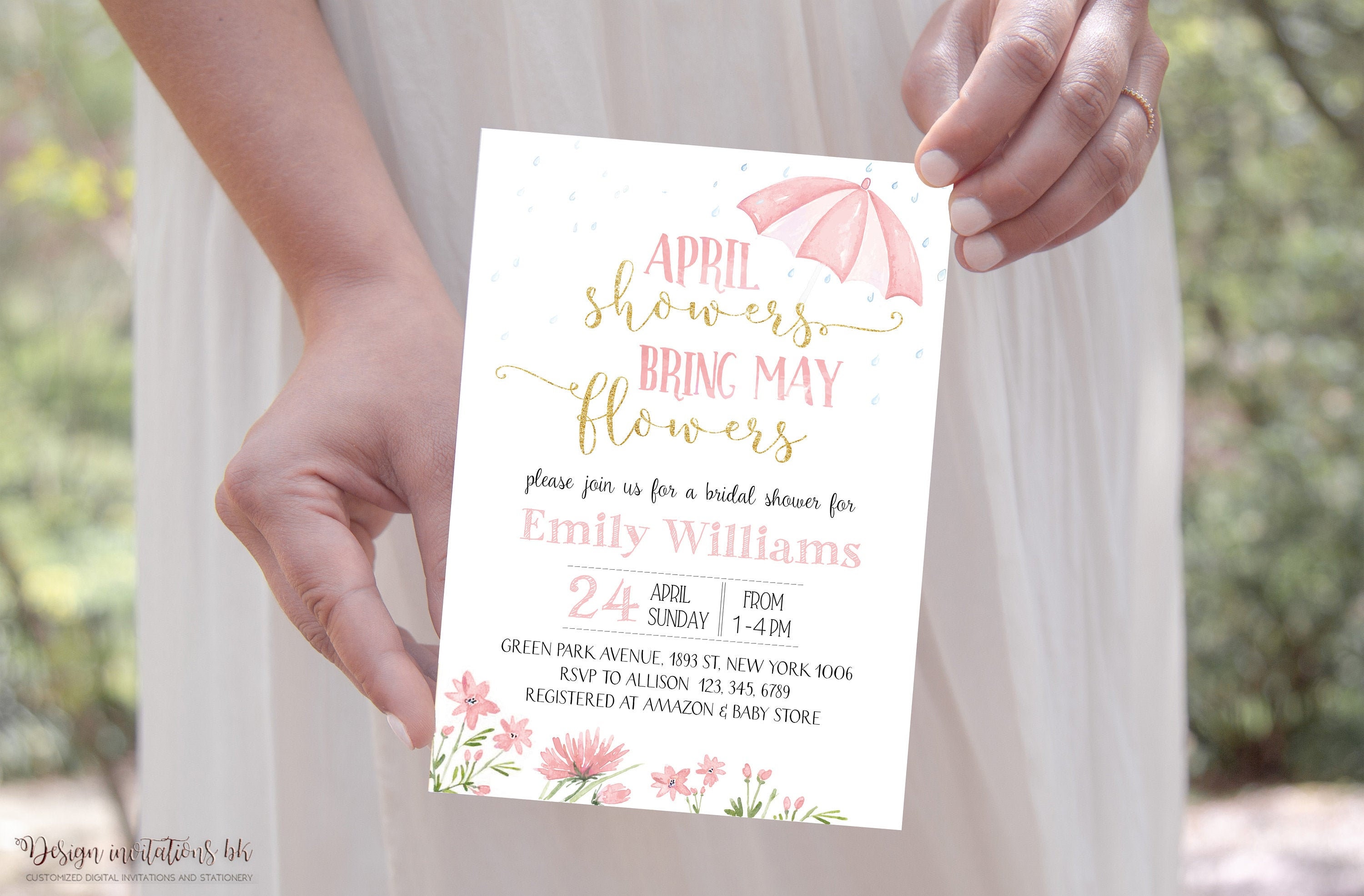 April Showers Bring May Flowers Bridal Shower Invitation Etsy