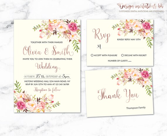 Wedding Invitation Template Wedding Invitation Printable | Etsy