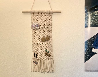 Macrame earrings organizer - gift for her - Valentine’s present - jewelry organizer - home decor - Boho decoration