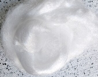 White Firestar Roving Ready to be Dyed, Adds Sparkle to Blends, 100% Nylon, 50g/1.7oz