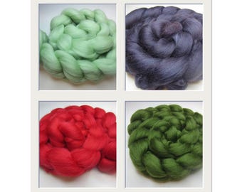 100% Merino, Micron 23, In Many Colours, Wool Combed Top for Spinning, Weaving, Rug Hooking, 100 grams