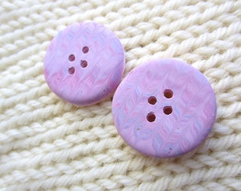 Buttons, Polymer Clay, Purple/Pink, 1", Set of 2, Sewing Notions, Knitted/Crochet Garments, Accessory
