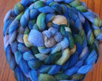 Suffolk Wool Roving, Hand Dyed, Ready to Spin into Yarn, 100g