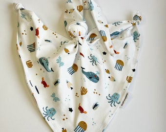 Knooppopje, Speendoekje, Lovey, Doudou,  handgemaakt van GOTS katoen