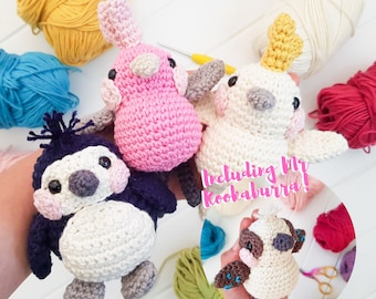 Pattern - Aussie Birds (Amigurumi, Kookaburra, Galah, Cockatoo, Penguin PDF)