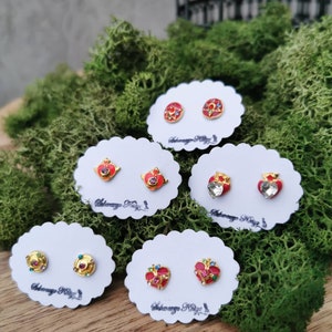 Brooches Earrings, Manga, Anime, Crystal, Sailor Moon inspired, Magical Girl, Kawaii,
