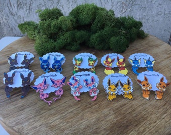 Pokémon-inspired Eevee ear studs, comic, manga, anime, gaming, Japan, monster