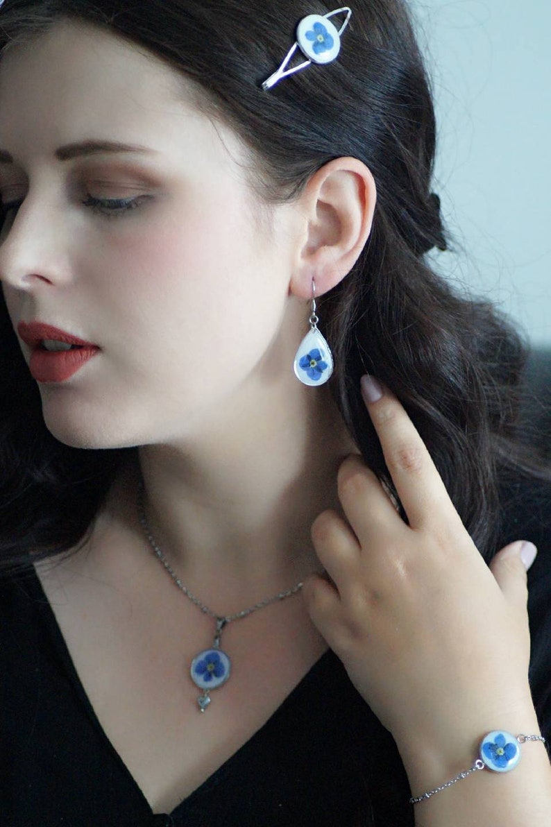 UV Resin Nature Handmade Victoria Stainless Steel Honorary Award Wildflower Earrings Summer Spring Flower Jewelry