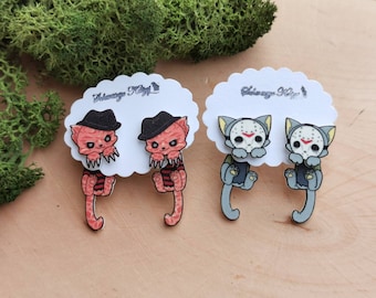 Freddy Krueger, Jason Comic Inspired Studs, Horror, Nightmare, Halloween