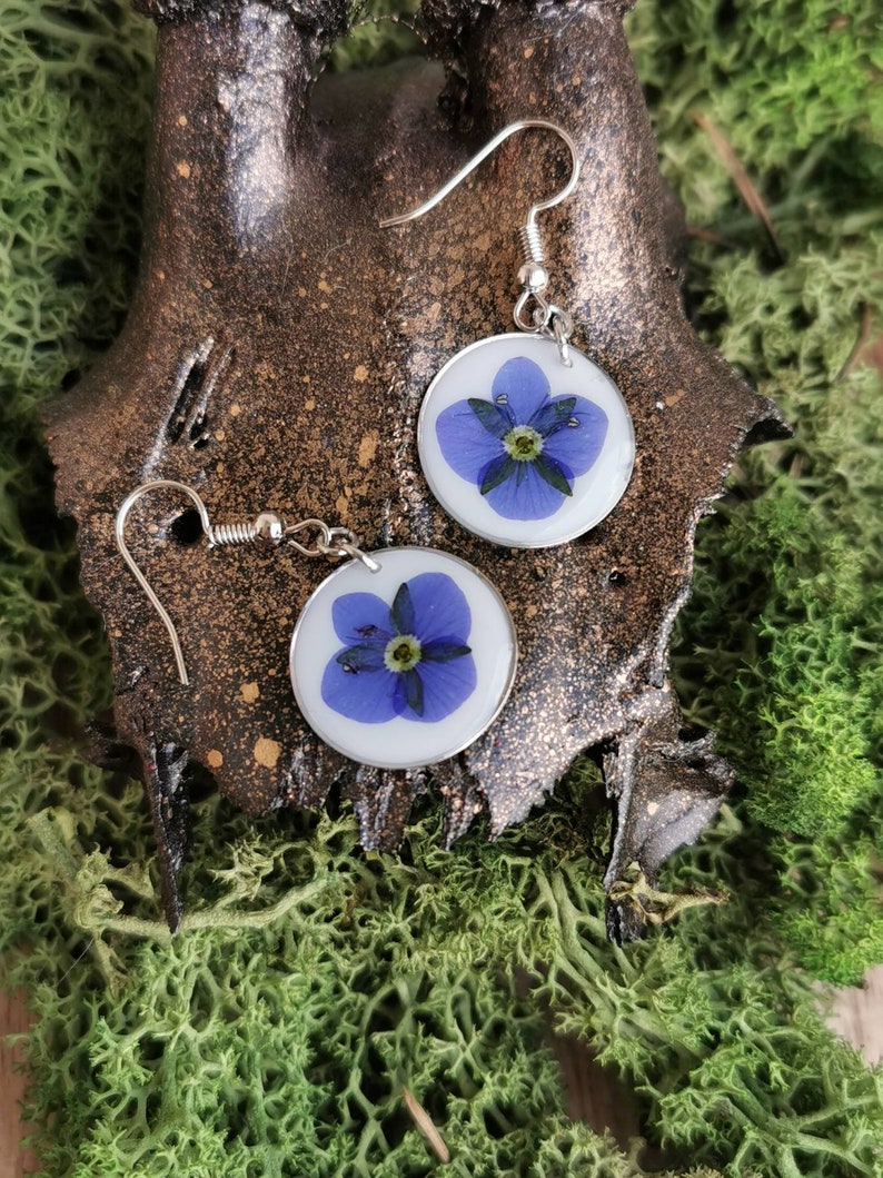UV Resin Nature Handmade Victoria Stainless Steel Honorary Award Wildflower Earrings Summer Spring Flower Jewelry