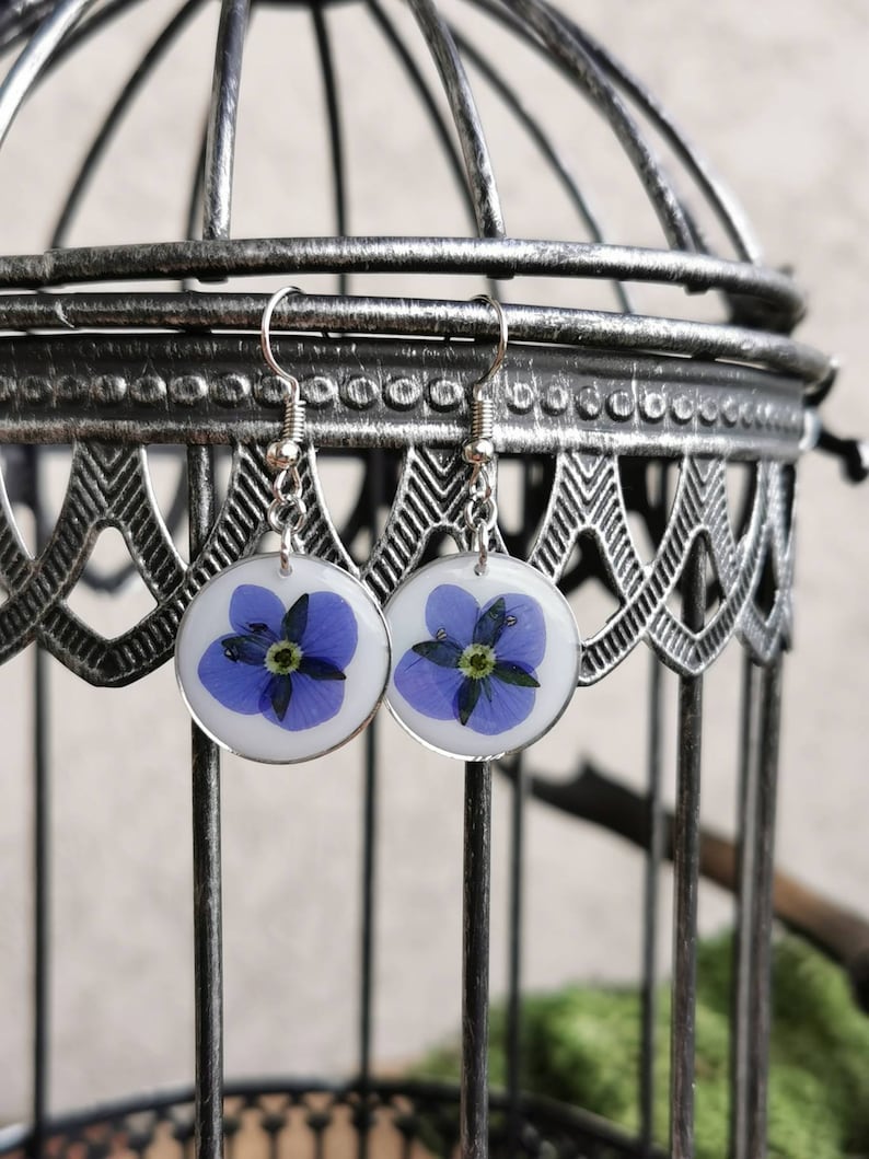 UV Resin Nature Handmade Victoria Stainless Steel Honorary Award Wildflower Earrings Summer Spring Flower Jewelry