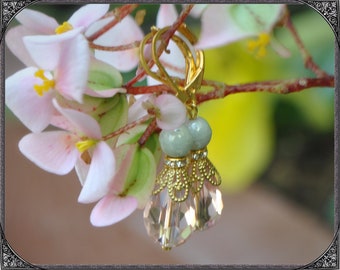 Earrings Pink-Green-Gold