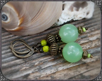 Green and bronze coloured Vintage earrings