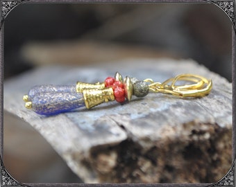 Boho Earrings blue, red and gold